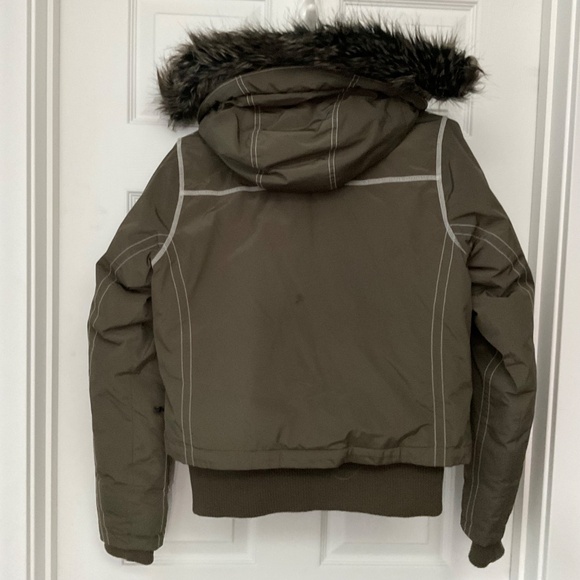 North Face Down Detachable Hood Bomber Jacket HyVent 600 Women’s Medium - Picture 2 of 11